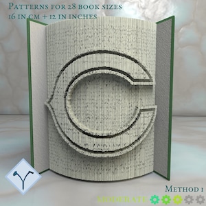 NFL Chicago Bears: Book Folding Pattern, Instruction DIY folded book art, cut and fold books & only cut + free patterns + free texture