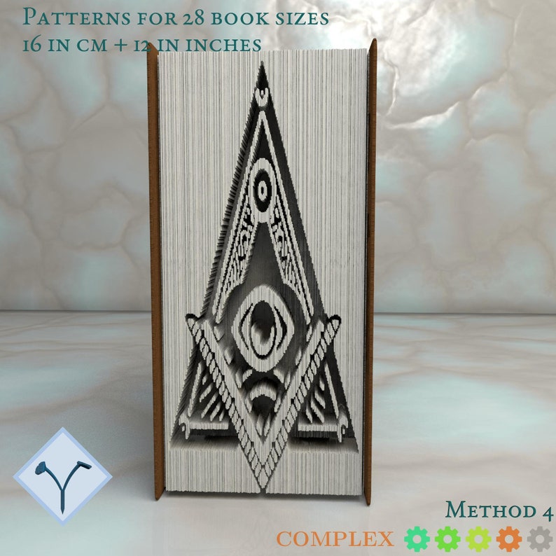 Freemasonry Eye: Book Folding Pattern, Instruction DIY folded book art, cut and fold books & only cut free patterns free texture 画像 7