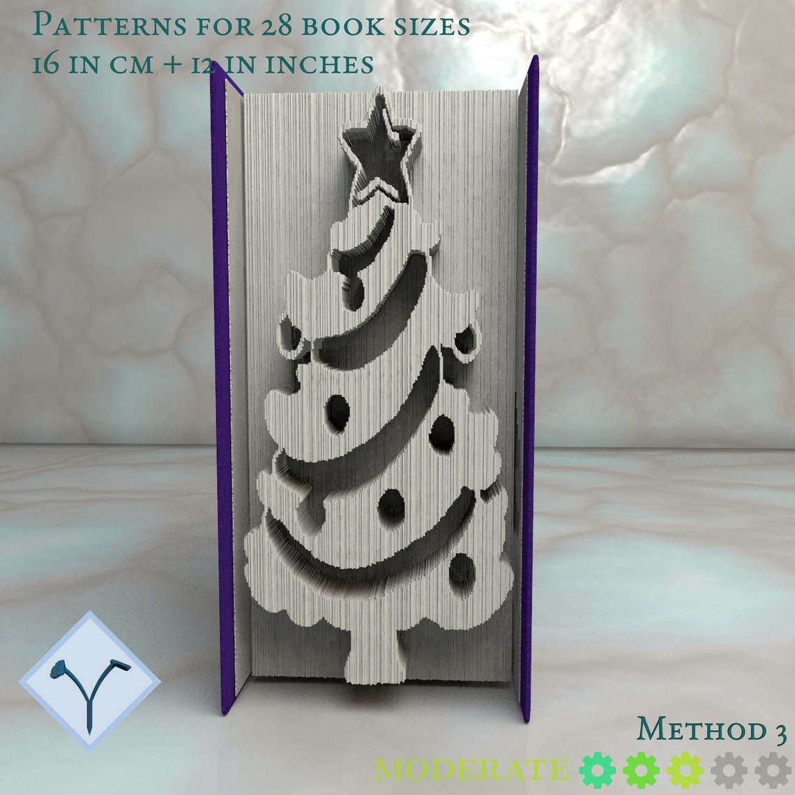 Christmas Tree Book Folding Pattern Instruction DIY Folded Etsy