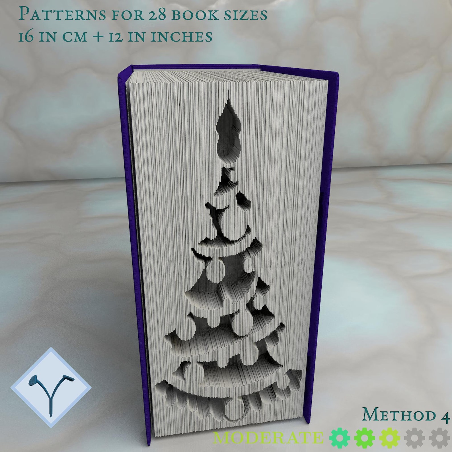Christmas Tree Book Folding Pattern Instruction DIY Folded Etsy