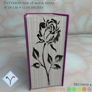 Rose Flower: Book Folding Pattern, Instruction DIY Folded Book Art, Cut ...