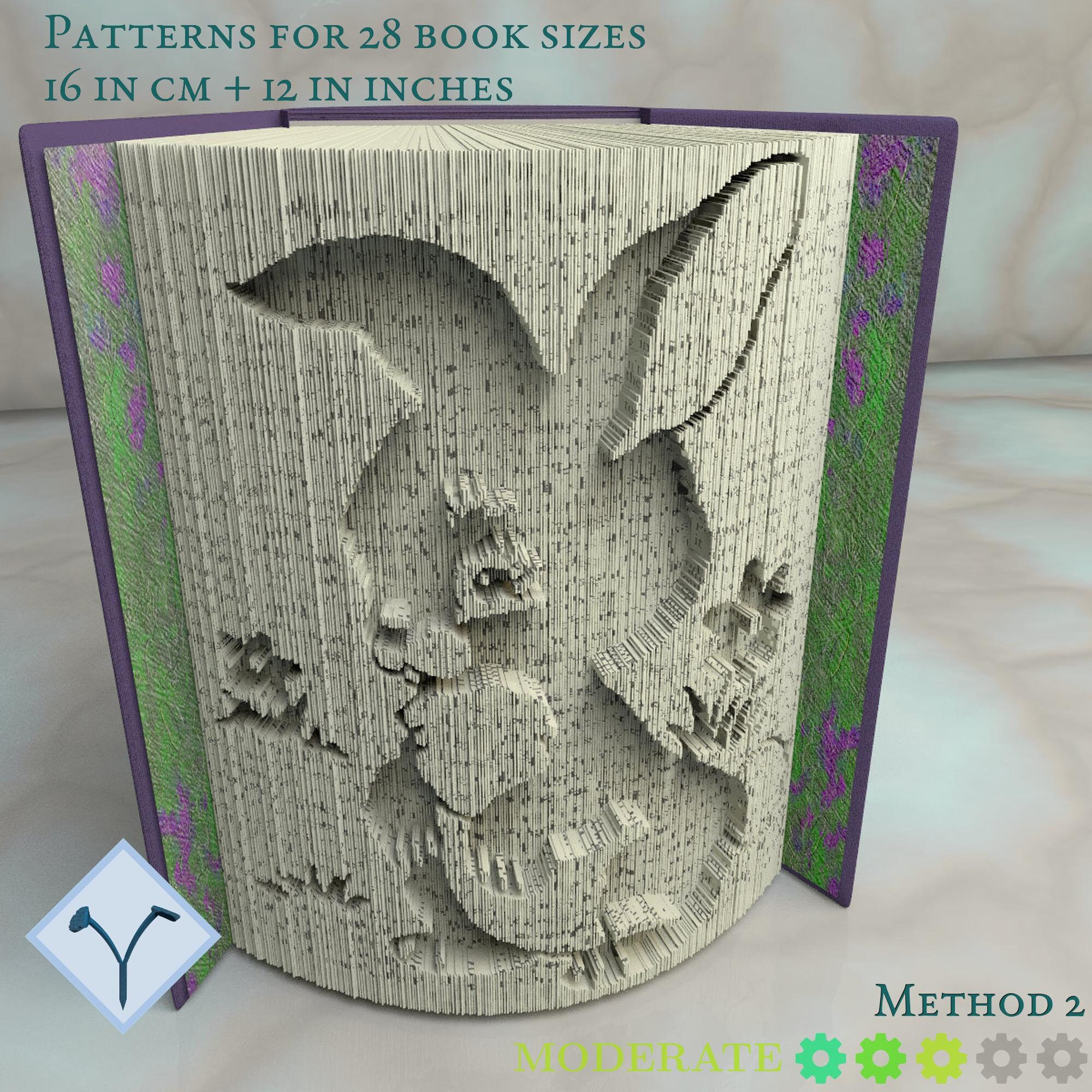 Easter Bunny Book Folding Pattern Instruction DIY Folded Etsy