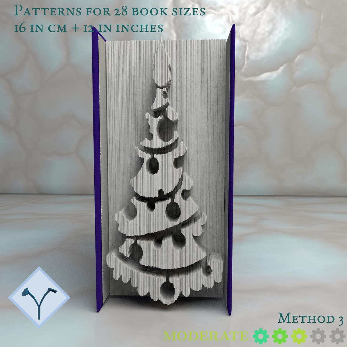 Christmas Tree Book Folding Pattern Instruction DIY Folded Etsy