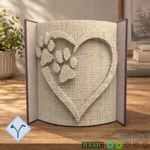 Dog's Paw Prints: DIY Cut & Fold Art, Book Folding Pattern and Instructions (PDF)