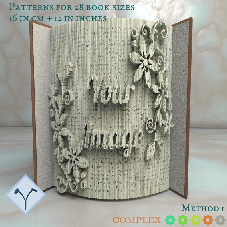 Custom pattern from image or text : cut & fold or only cut books. Customized Book Folding Templates and Instructions 画像 7