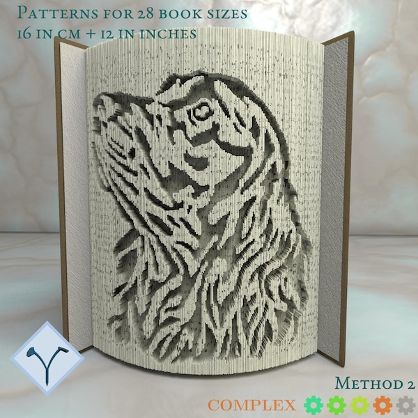 Dog Cocker Spaniel: Book Folding Pattern, Instruction DIY folded book art, cut and fold books & only cut + free patterns + free texture