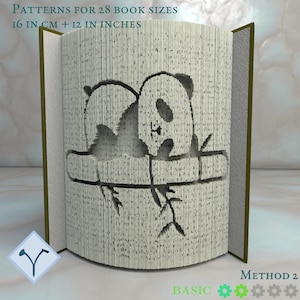 Panda Su Un Ramo: Modello di libro pieghevole, Istruzioni per tagliare e piegare libri e tagliare solo, struttura + modelli gratuiti