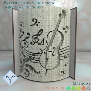 Violoncello E Note Musicali: Modello di libro pieghevole, Istruzioni per tagliare e piegare libri e tagliare solo, modelli gratuiti