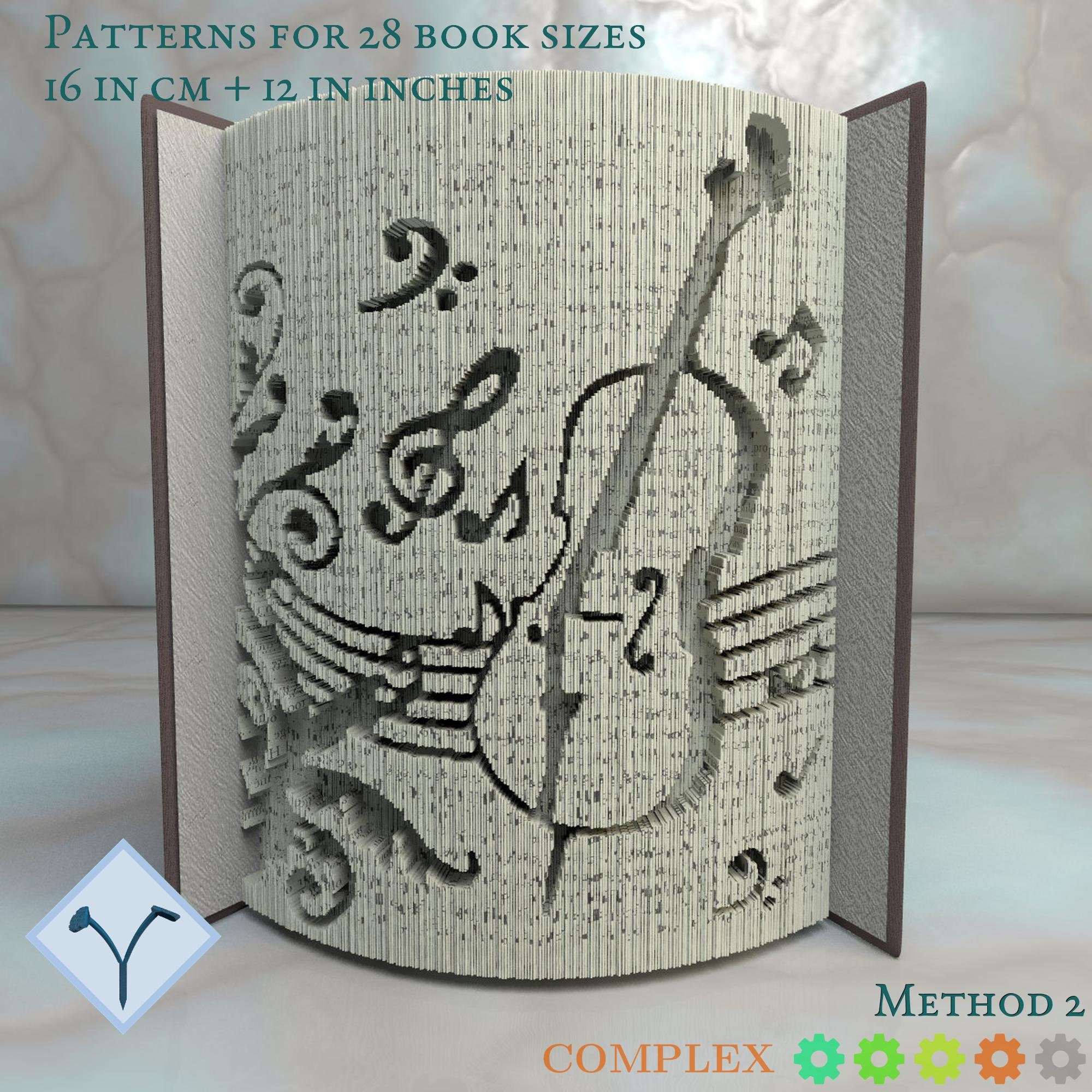 Cello Musical Notes Book Folding Pattern Instruction DIY Etsy