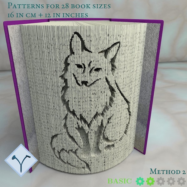 Fox: Book Folding Pattern, Instruction DIY folded book art, cut and fold books & only cut, free patterns + texture