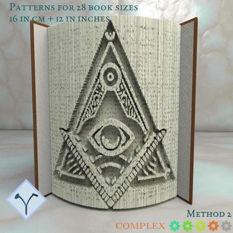 Freemasonry Eye: Book Folding Pattern, Instruction DIY folded book art, cut and fold books & only cut free patterns free texture 画像 5