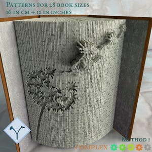 Dandelion: Multilayered Book Art Pattern, Instruction DIY cut and fold & only cut, Book folding digital templates