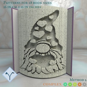 Gnomo Con Il Cuore: Modello di libro pieghevole, Istruzioni per tagliare e piegare libri e tagliare solo, struttura + modelli gratuiti
