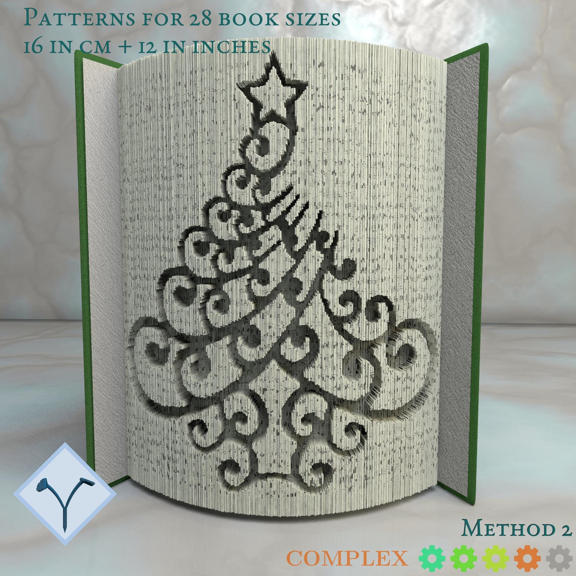 Christmas Tree Book Folding Pattern Instruction DIY Folded Etsy