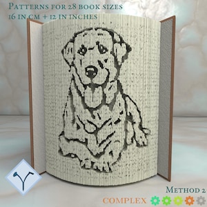 Labrador Retriever: Book Folding Pattern, Instruction DIY folded book art, cut and fold books & only cut + free patterns + free texture