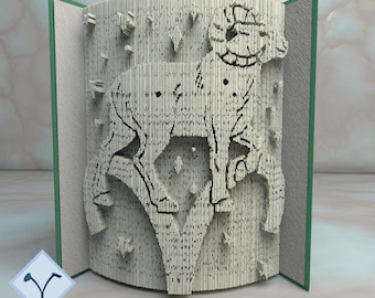 Zodiac Symbol - Aries: DIY Cut & Fold Art, Book Folding Pattern and Instructions (PDF)