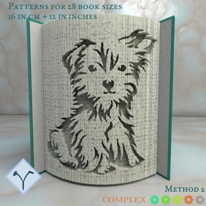 Cane Yorkshire Terrier: Modello libro pieghevole, Istruzioni per tagliare e piegare libri e solo taglio, struttura + modelli gratuiti