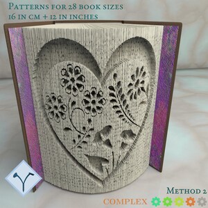 Fiori Dentro Il Cuore: Modello di libro pieghevole, Istruzioni per tagliare e piegare libri e tagliare solo, struttura + modelli gratuiti