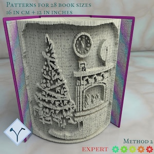 Albero Di Natale E Camino: Modello di libro pieghevole, Istruzioni per tagliare e piegare libri e tagliare solo, struttura +modelli gratuiti
