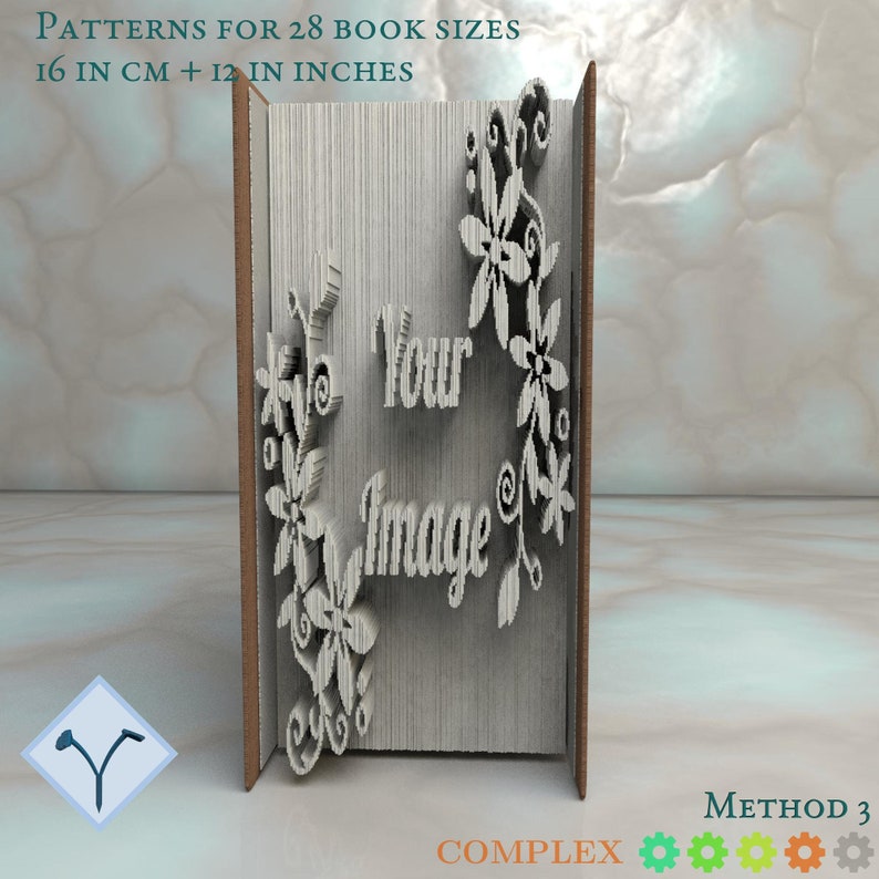 Custom pattern from image or text : cut & fold or only cut books. Customized Book Folding Templates and Instructions 画像 10