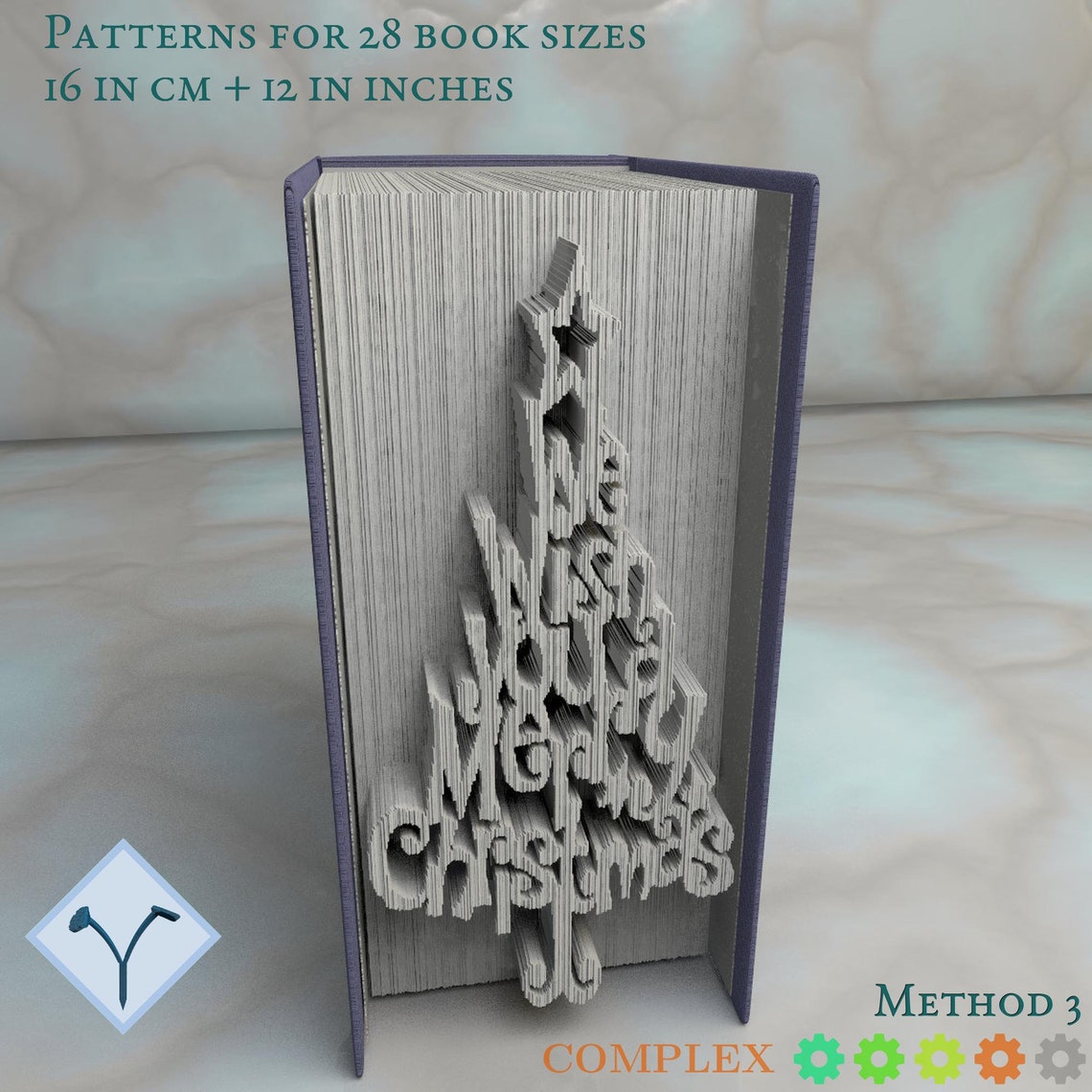 Christmas Tree Book Folding Pattern Instruction DIY Folded Etsy