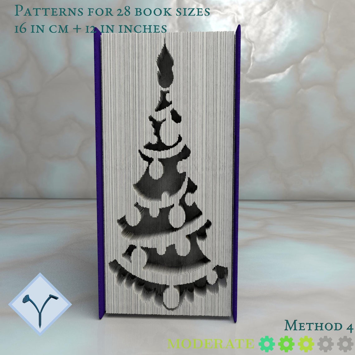 Christmas Tree Book Folding Pattern Instruction DIY Folded Etsy