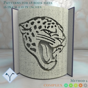 NFL Jacksonville Jaguars: Book Folding Pattern, Instruction DIY folded book art, cut and fold books & only cut, free patterns + free texture