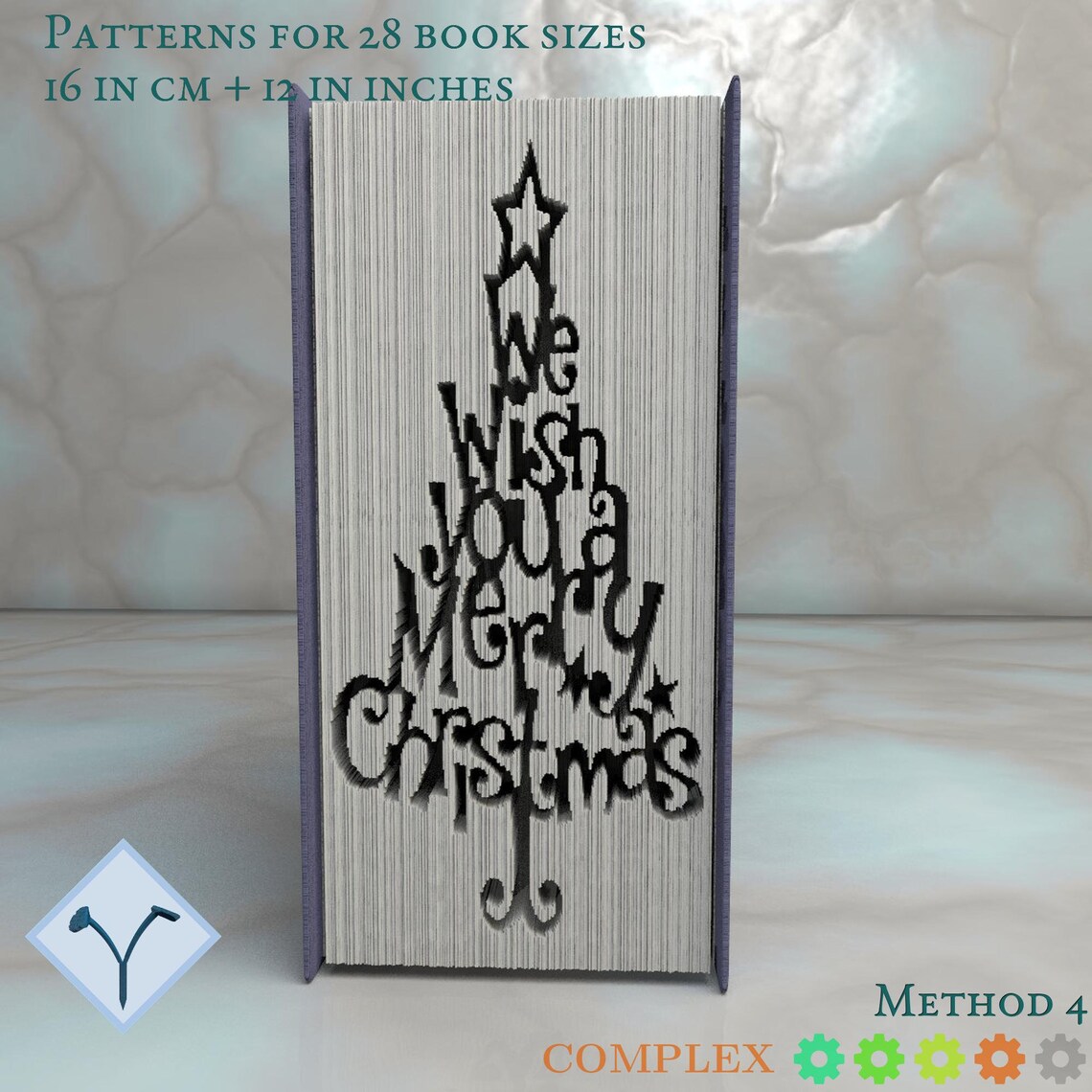 Christmas Tree Book Folding Pattern Instruction DIY Folded Etsy