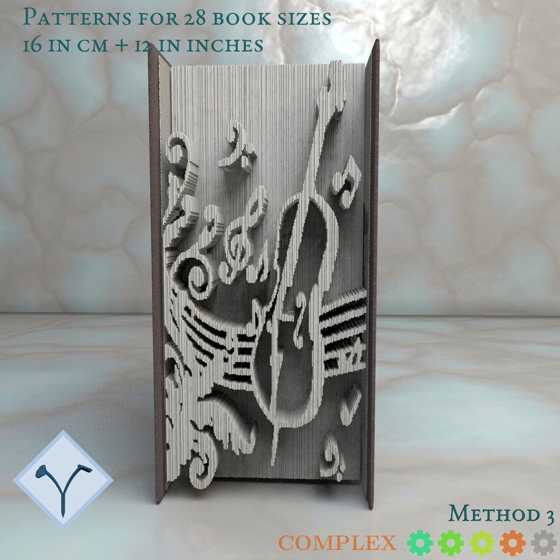 Cello Musical Notes Book Folding Pattern Instruction DIY Etsy