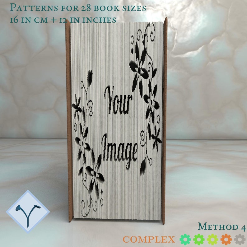 Custom pattern from image or text : cut & fold or only cut books. Customized Book Folding Templates and Instructions image 8