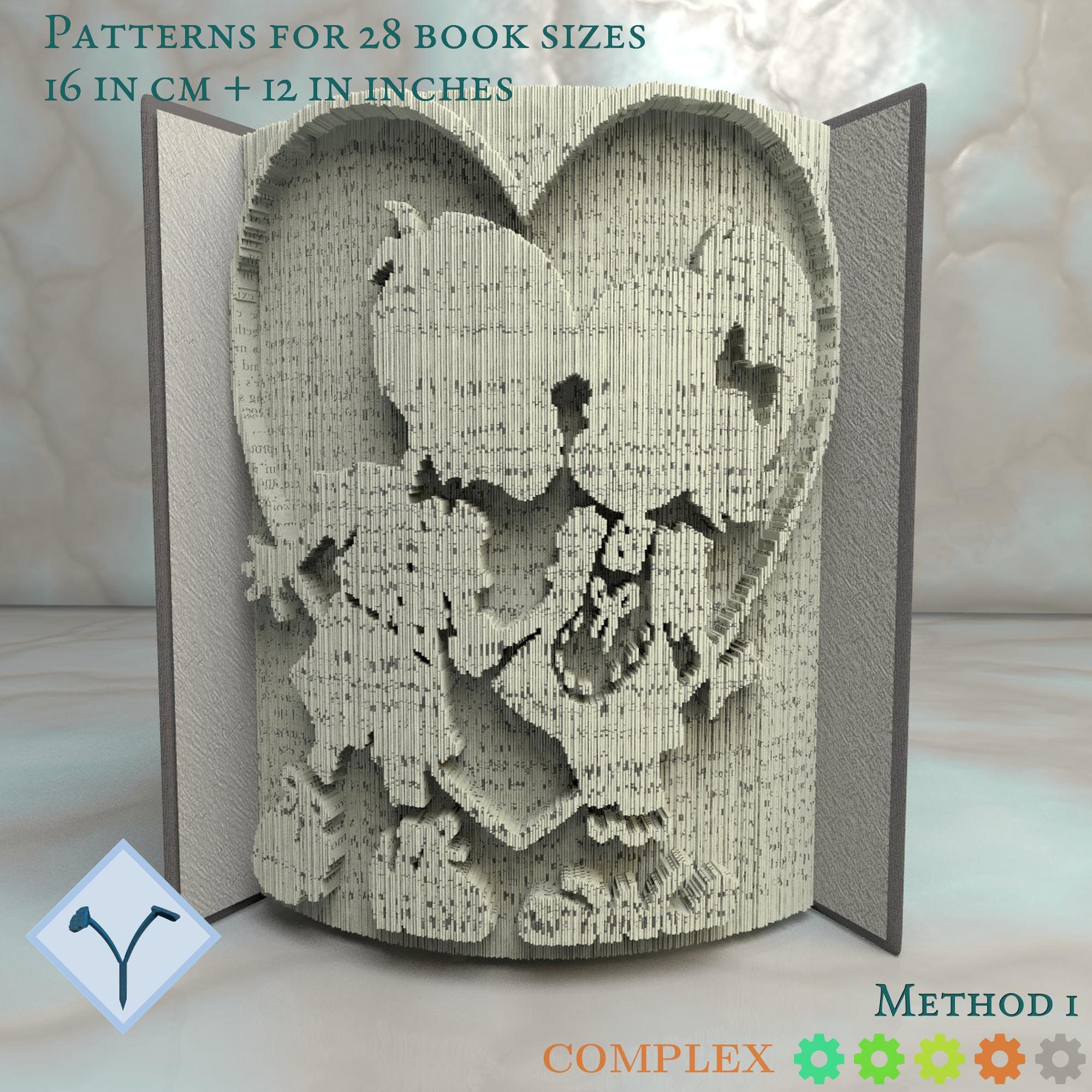 Kids In Love: Book Folding Pattern, Instruction DIY folded book art, cut  and fold books & only cut + free patterns + free texture With Regard To Folded Book Art Templates