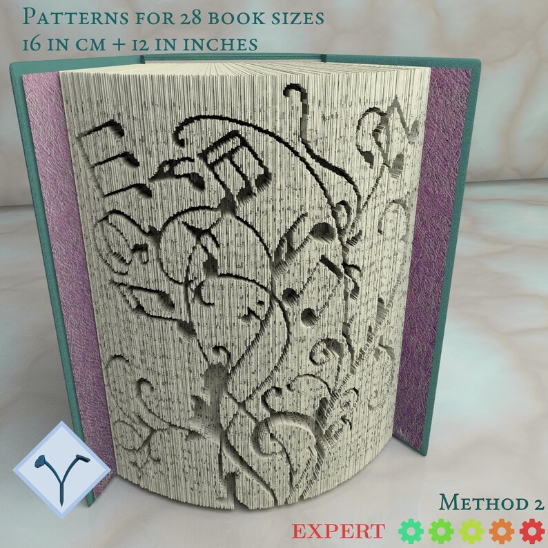 Musical Notes Book Folding Pattern Instruction DIY folded Etsy