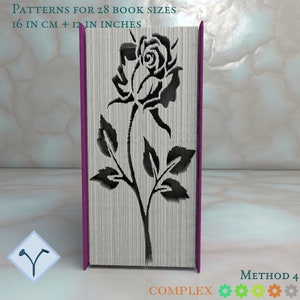 Rose Flower: Book Folding Pattern, Instruction DIY Folded Book Art, Cut ...