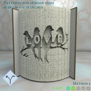 Amore - Uccelli: Modello di libro pieghevole, Istruzioni per tagliare e piegare libri e tagliare solo, struttura + modelli gratuiti