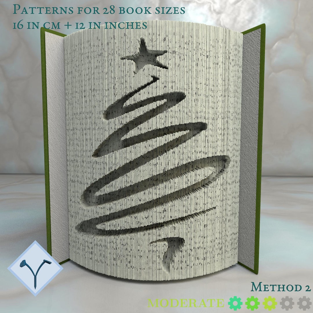 Elegant Christmas Tree: Book Folding Pattern, Instruction DIY Folded