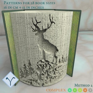 Cerf: Patron Pour Livre Plié, Instruction bricolage livre art plié, pliés-découpés + modèles gratuits + texture gratuite