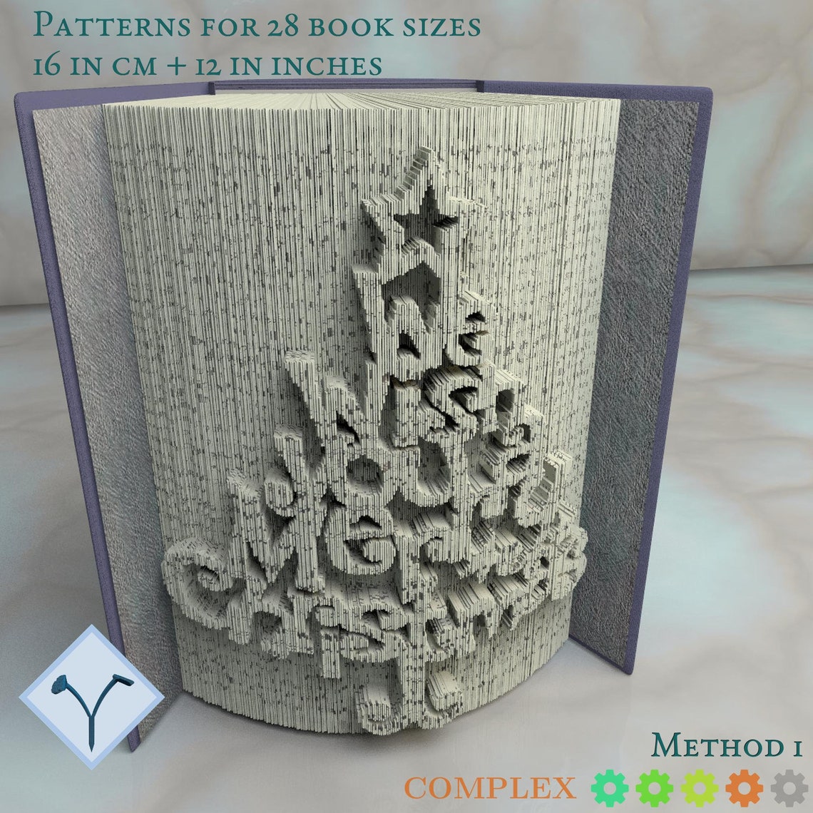 Christmas Tree Book Folding Pattern Instruction DIY Folded Etsy