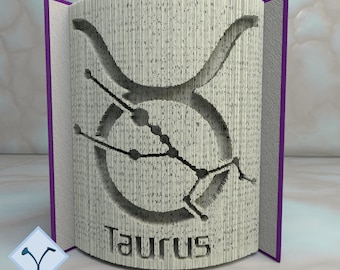 Zodiac Symbol - Taurus: DIY Cut & Fold Art, Book Folding Pattern and Instructions (PDF)