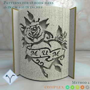 Mamma - Cuore E Rose: Modello libro pieghevole, Istruzioni per tagliare e piegare libri e solo taglio, struttura + modelli gratuiti
