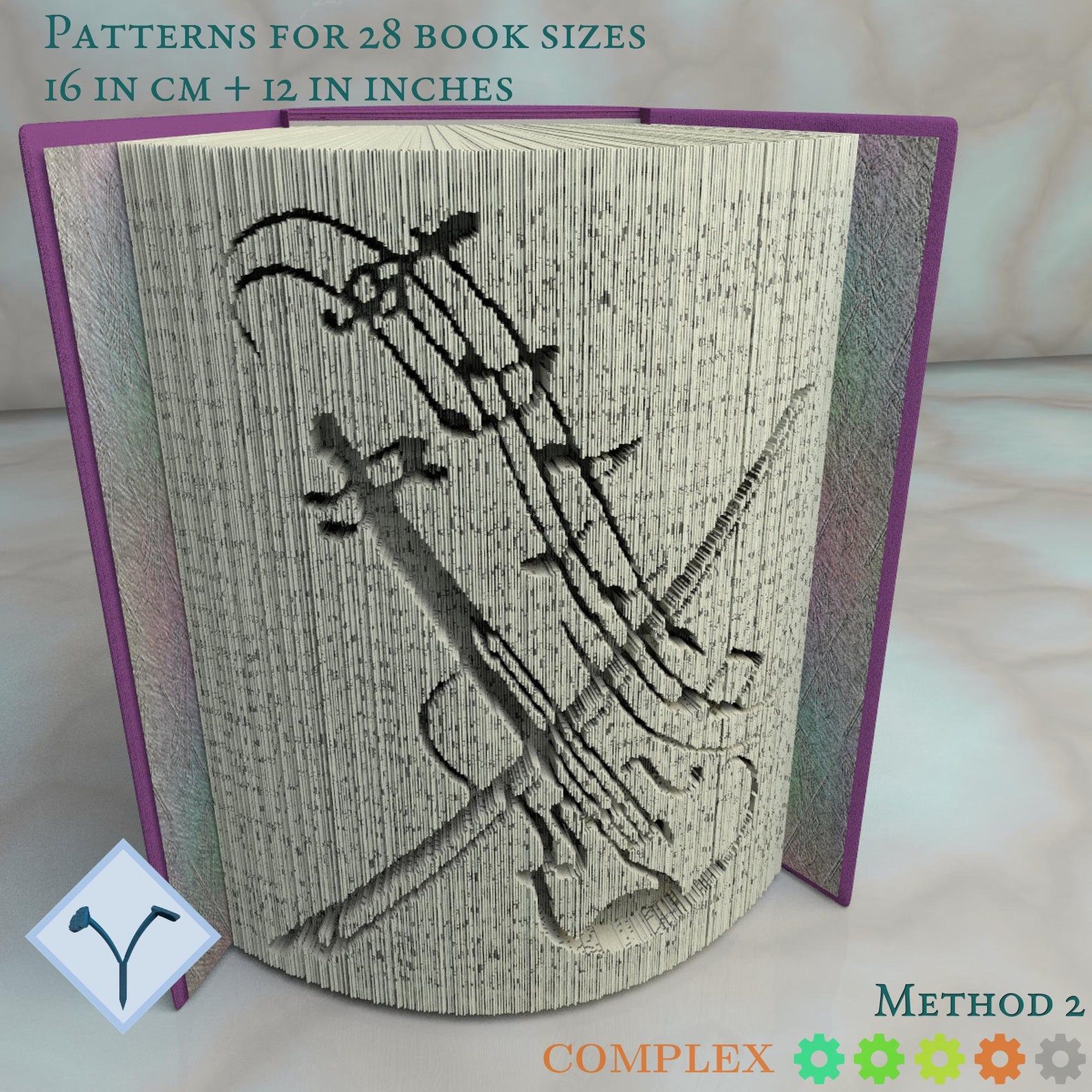 Violin Music Notes Book Folding Pattern Instruction DIY Etsy