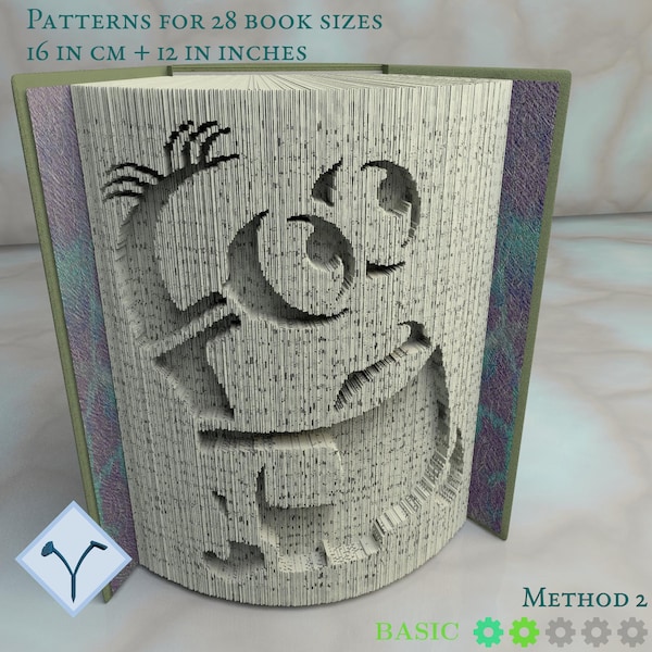 Movie Minions: Book Folding Pattern, Instruction DIY folded book art, cut and fold books & only cut, free patterns + texture