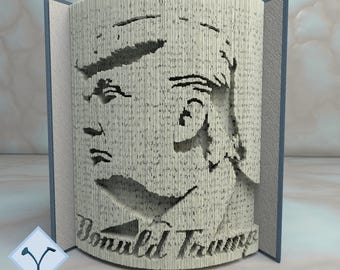 US President - Donald Trump: DIY Cut & Fold Art, Book Folding Pattern and Instructions (PDF)