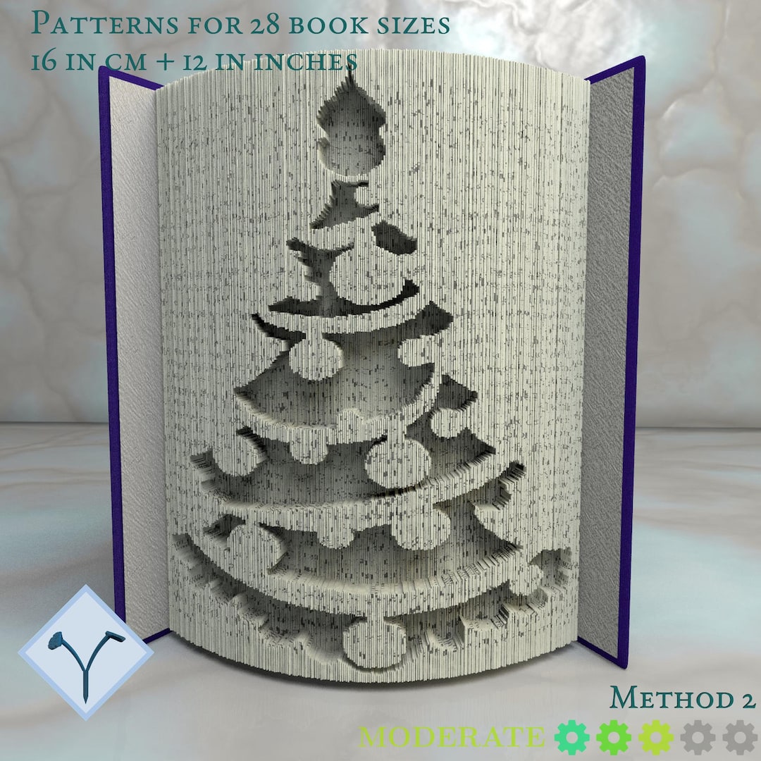 Christmas Tree Book Folding Pattern Instruction DIY Folded Book Art book-folded-christmas-tree-book-christmas-tree-christmas-tree-crafts