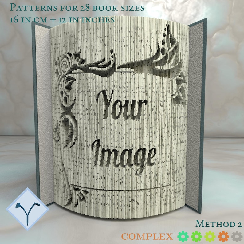 Custom pattern from image or text : cut & fold or only cut books. Customized Book Folding Templates and Instructions 画像 6