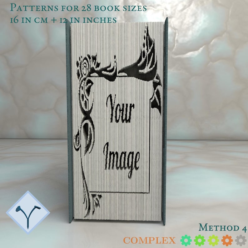 Custom pattern from image or text : cut & fold or only cut books. Customized Book Folding Templates and Instructions image 9