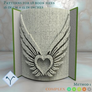Cuore - Ali D'Angelo: Modello di libro pieghevole, Istruzioni per tagliare e piegare libri e tagliare solo, struttura + modelli gratuiti