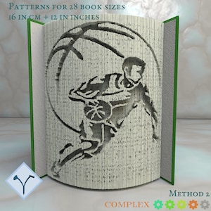 Sport - Basketspelare: Mönster för vikbara böcker, instruktion DIY-konst för vikta böcker, klipp och vik böcker och bara klipp, gratis mönster + textur