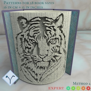Tigre: Modello di libro pieghevole, Istruzioni per tagliare e piegare libri e tagliare solo, struttura + modelli gratuiti