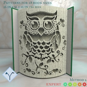 Gufo: Modello di libro pieghevole, Istruzioni per tagliare e piegare libri e tagliare solo, struttura + modelli gratuiti