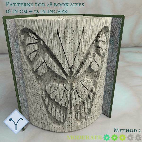 Butterfly: Book Folding Pattern, Instruction DIY folded book art, cut and fold books & only cut + free patterns + free texture